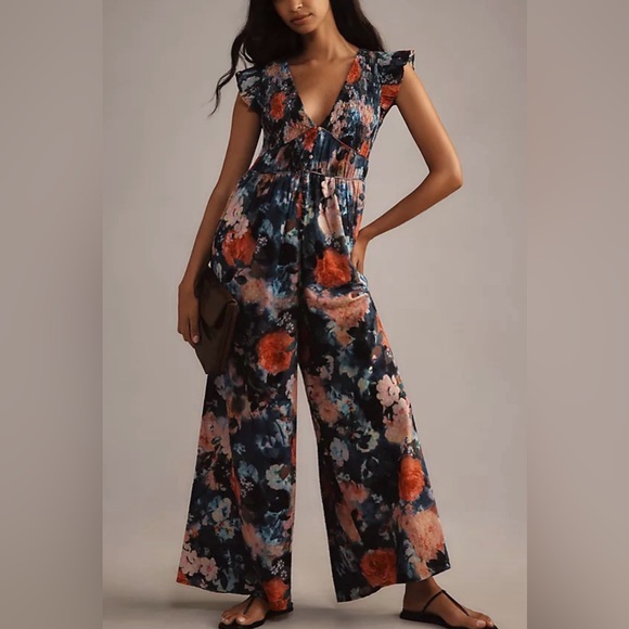 Anthropologie Pants - EUC Anthropologie The Peregrine Jumpsuit: Printed Eyelet Edition Size Small